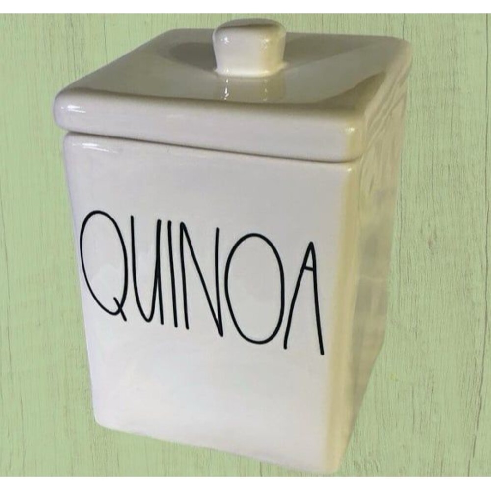 QUINOA Seed Food Storage Canister Rae Dunn Pottery Home Kitchen Decor NEW